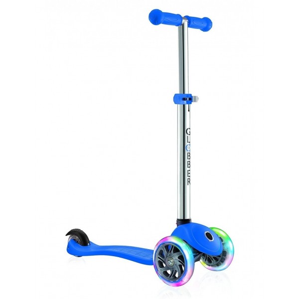 Тротинетка Globber за деца Primo Lights със светещи гуми и регулируема височина - Синя