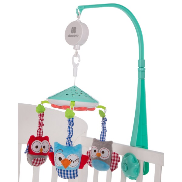 Музикална въртележка Kikka Boo с прожектор Owls Минт