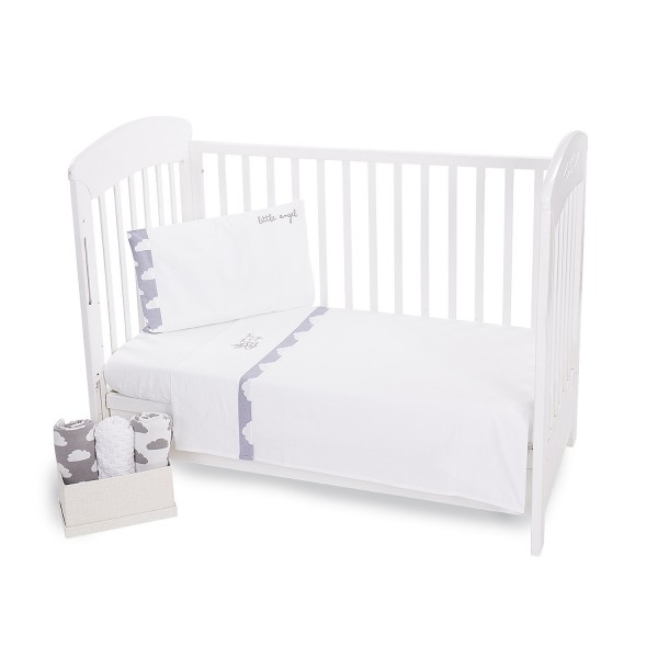 Бебешки спален комплект Kikka Boo 3 части EU style 70/140 с бродерия Little Angel Clouds