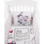 Бебешки спален комплект Kikka Boo 6 части 60/120 Love Rome Blue