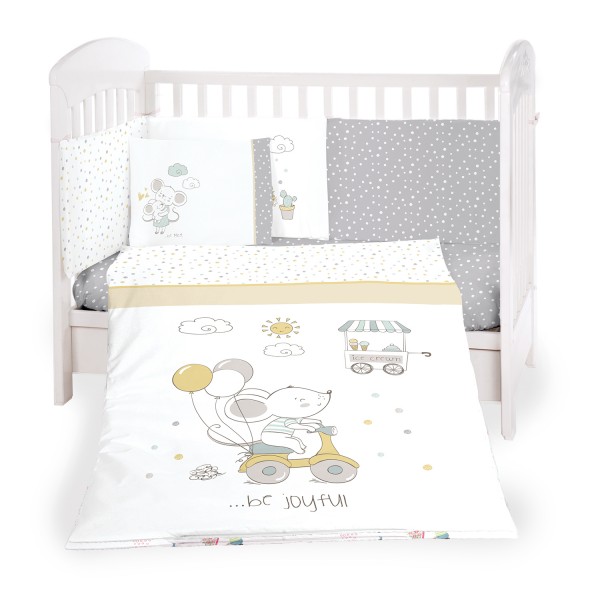 Бебешки спален комплект Kikka Boo 6 части 70/140 Joyful Mice