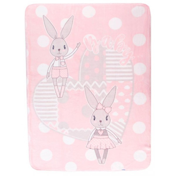 Бебешко одеяло Kikka Boo, Rabbits Pink 110/140cm
