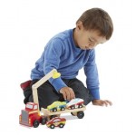 Магнитен дървен автовоз с коли Melissa & Doug