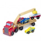 Магнитен дървен автовоз с коли Melissa & Doug