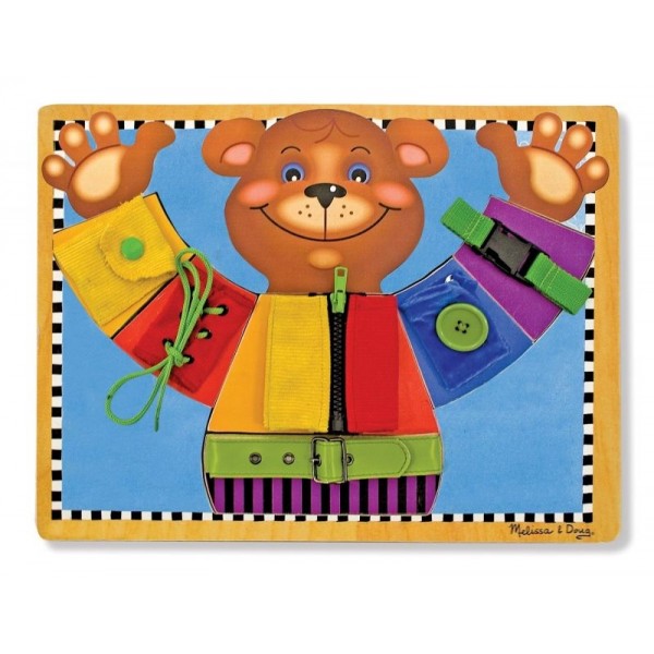 Дървен борд за основни умения - Мече Melissa & Doug Дървен борд за основни умения - Мече Melissa & Doug