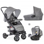 Бебешка количка 3в1 Hauck Malibu 4 Trioset melange/grey