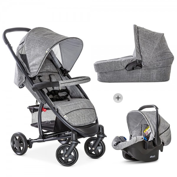 Бебешка количка 3в1 Hauck Malibu 4 Trioset melange/grey