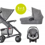 Бебешка количка 3в1 Hauck Malibu 4 Trioset melange/grey
