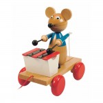 Играчка за дърпане "Мишка с ксилофон" Woody Играчка за дърпане "Мишка с ксилофон" Woody