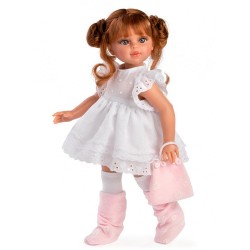 Кукла Asi Dolls Сабрина, с бяла рокля и розова чанта