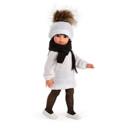Кукла Asi Dolls Сабрина, с бяла рокля и черен шал