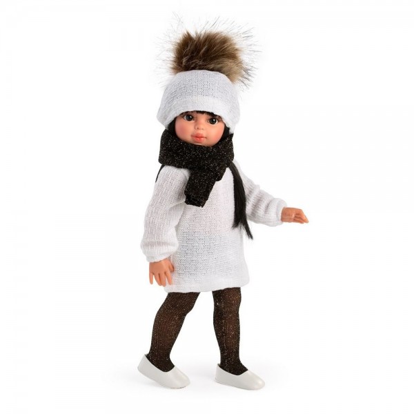 Кукла Asi Dolls Сабрина, с бяла рокля и черен шал