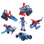 Hoogar Kids, Пластмасов конструктор, 6 в 1, 142 части, синя серия Hoogar Kids, Пластмасов конструктор, 6 в 1, 142 части, синя серия