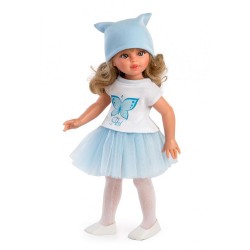 Кукла Asi Dolls Сабрина, с бяла тениска с пеперуда и синя пола