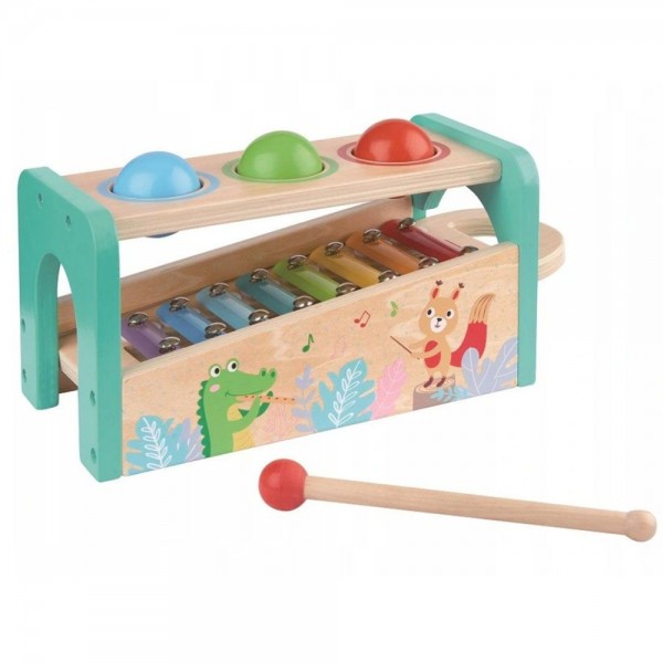 Музикален свят - ксилофон с чукче и топки за бебе Lelin toys Музикален свят - ксилофон с чукче и топки за бебе Lelin toys