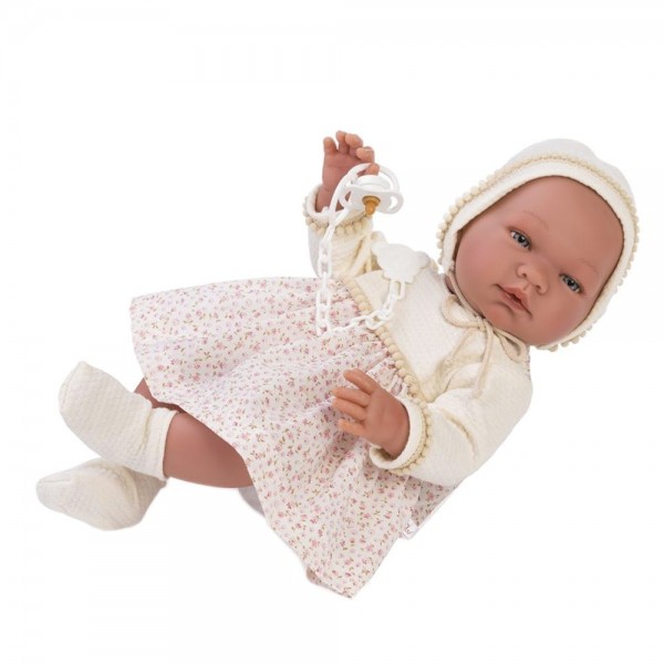 Кукла бебе Asi Dolls, Мария с рокля на цветя, 43 см