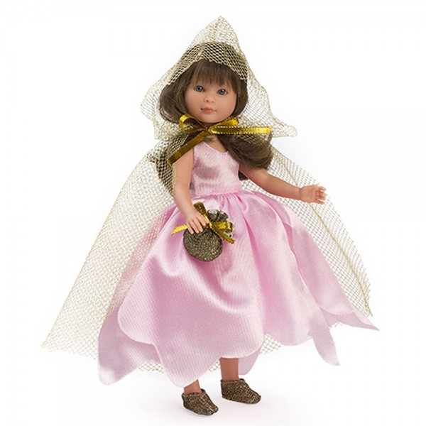 Кукла Asi Dolls Силия, фея с розова рокля и златно наметало, 30 см