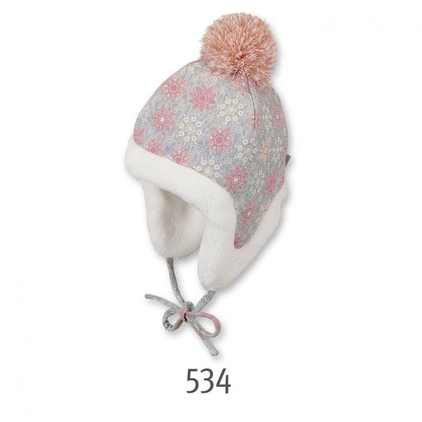 Бебешка зимна шапка Sterntaler, ушанка за момичета